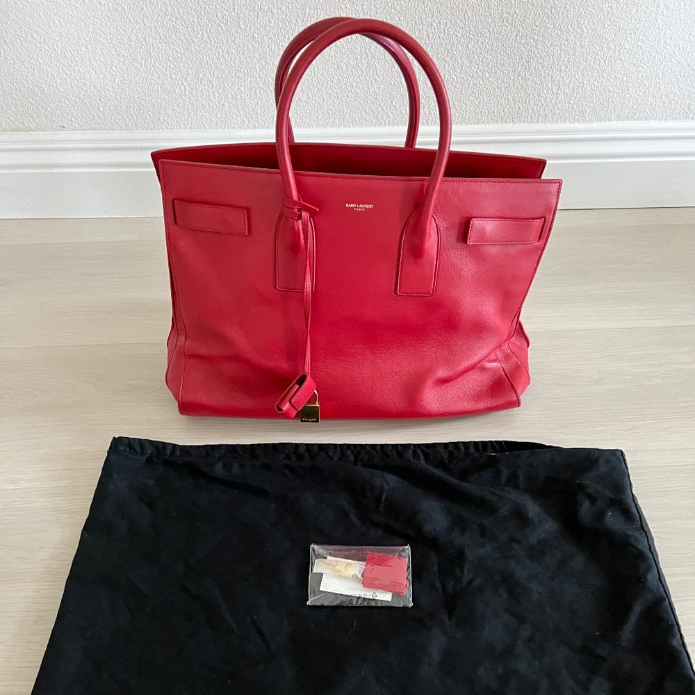 Saint Laurent Sac Du Jour Large Red Bag - Picture 2 of 2